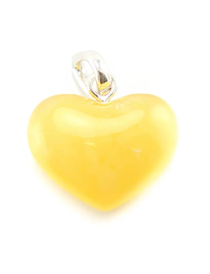 картинка Подвеска-сердце из натурального светло-медового янтаря в онлайн магазине