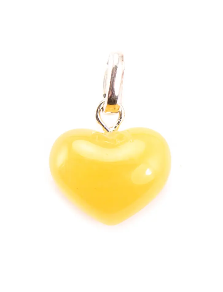 картинка Кулон «Сердце» из натурального цельного медового янтаря в онлайн магазине