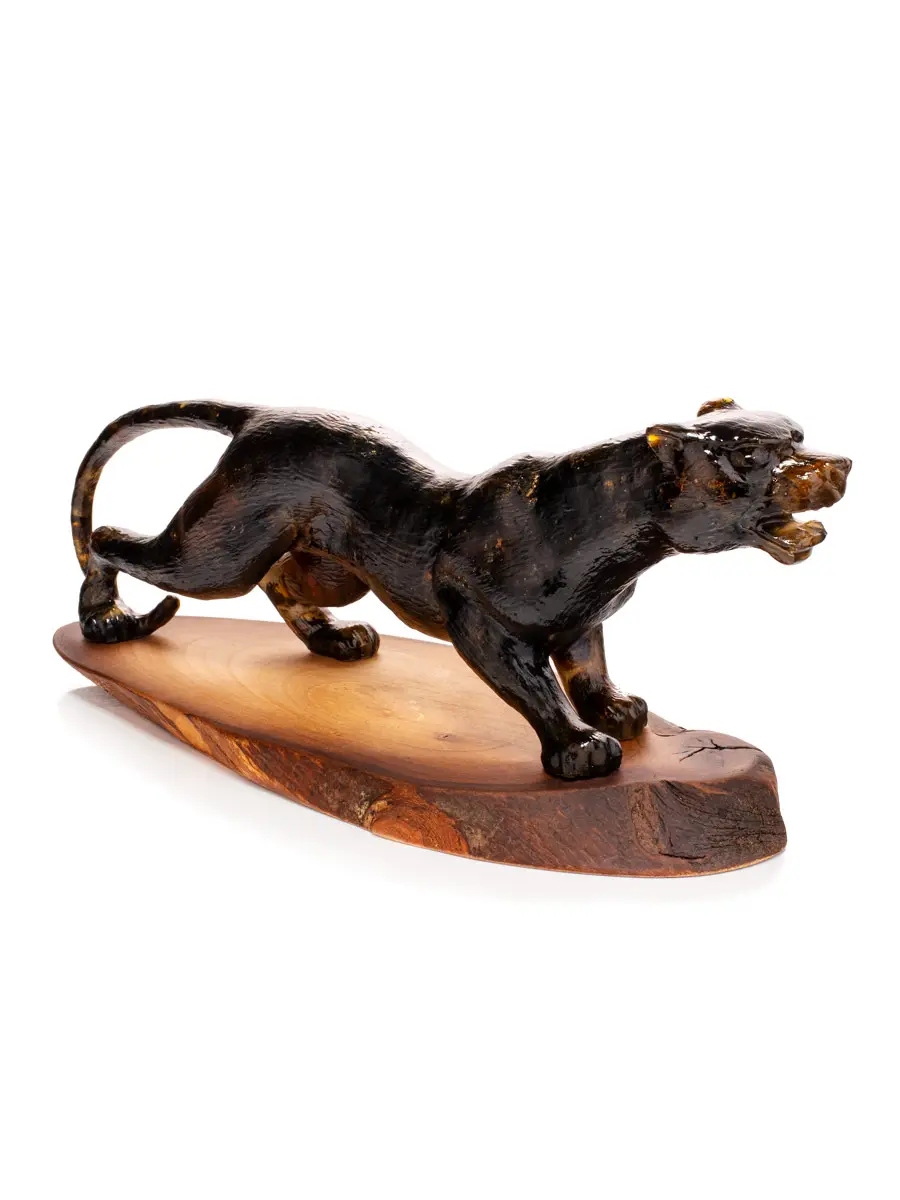 картинка Декоративная резная статуэтка «Пантера» из натурального янтаря в онлайн магазине