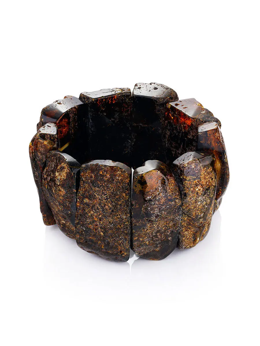 картинка Объёмный браслет с лечебным эффектом из натурального балтийского янтаря «Помпеи» в онлайн магазине