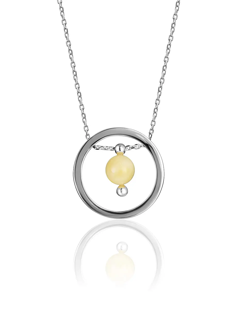 картинка Стильное колье в необычном дизайне с медовым янтарём Palazzo в онлайн магазине