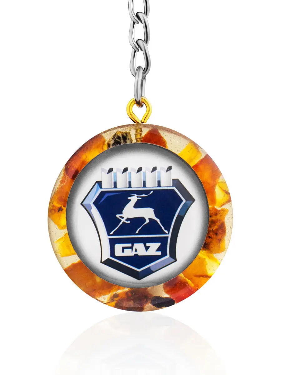 картинка Брелок для ключей с логотипом ГАЗ в янтарной мозаике в онлайн магазине