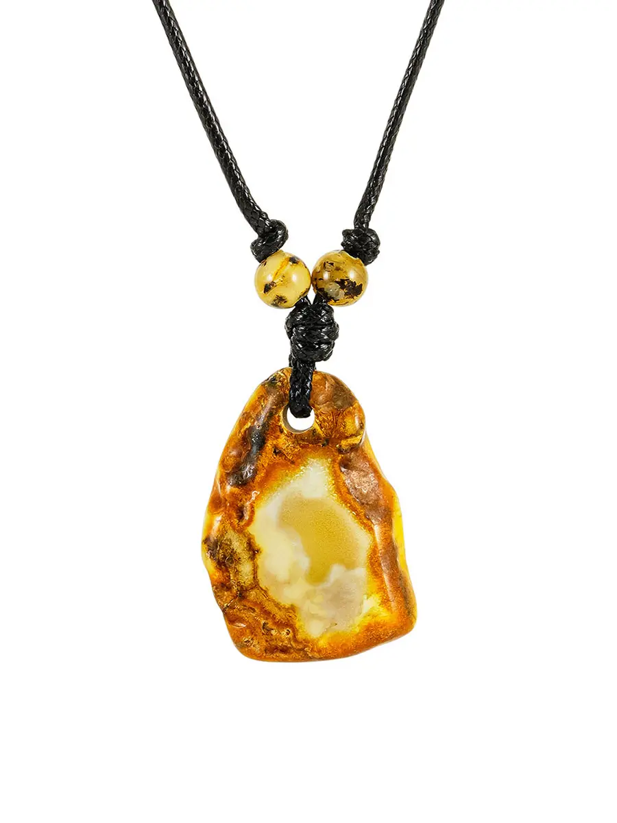 картинка Колье «Тринидад» с янтарём пейзажного оттенка в онлайн магазине