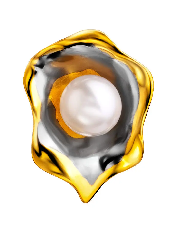картинка Изысканный кулон из золочённого серебра с жемчугом «Турандот» в онлайн магазине