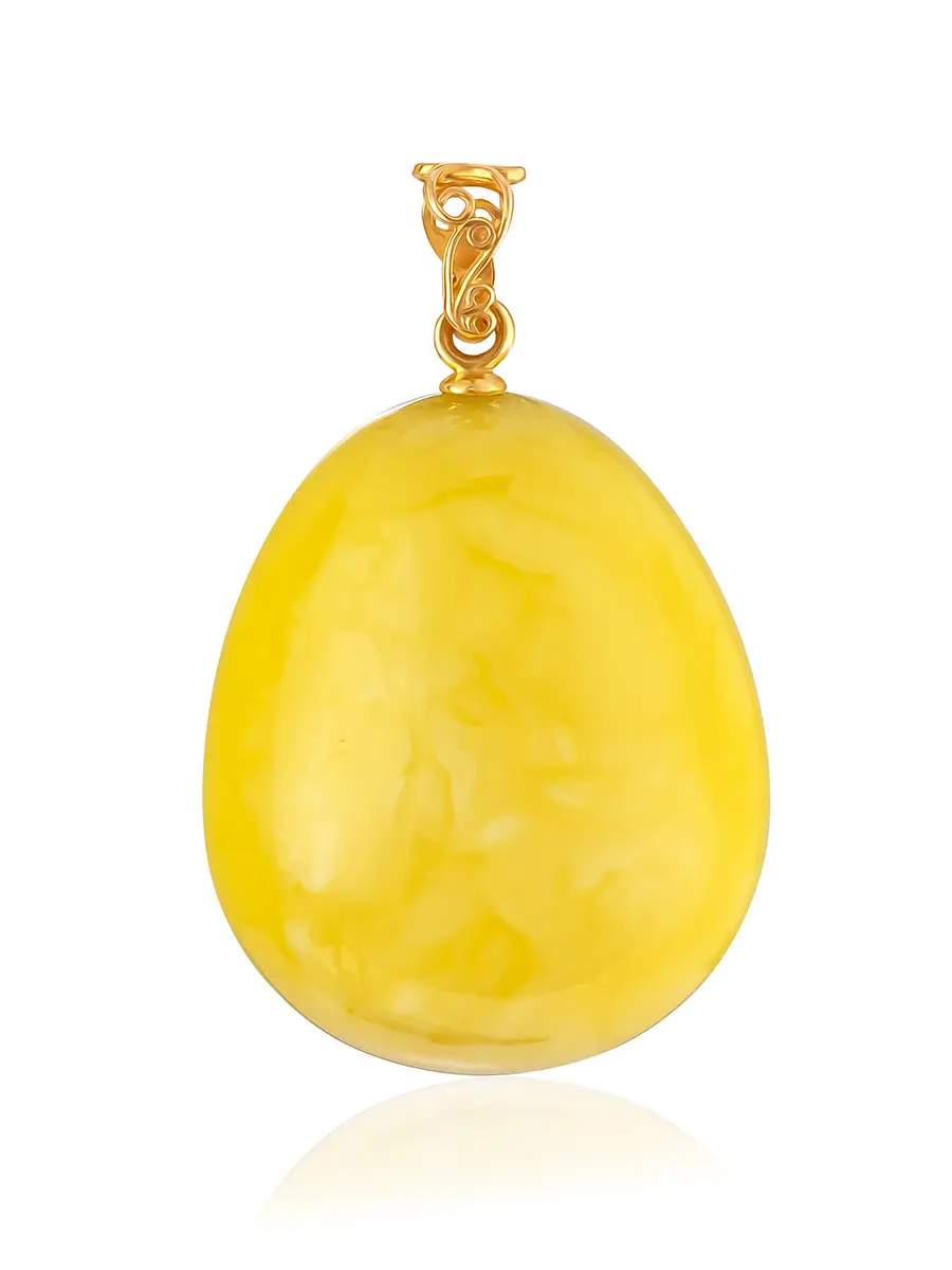 картинка Подвеска-капля из натурального балтийского янтаря медового цвета в онлайн магазине