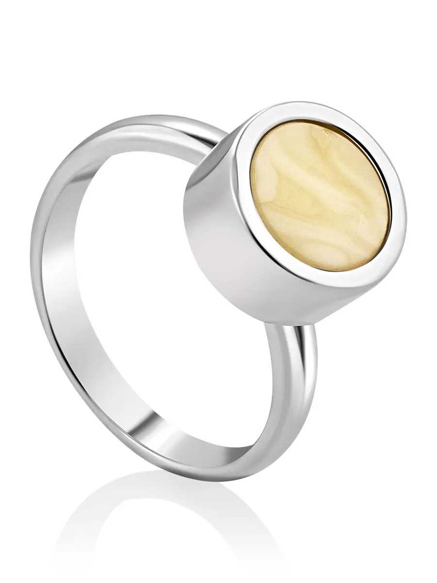 картинка Стильное кольцо с натуральным цельным янтарём Palazzo в онлайн магазине