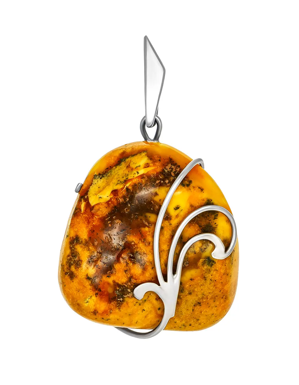 картинка Крупный кулон из цельного медового янтаря «Риальто» в онлайн магазине