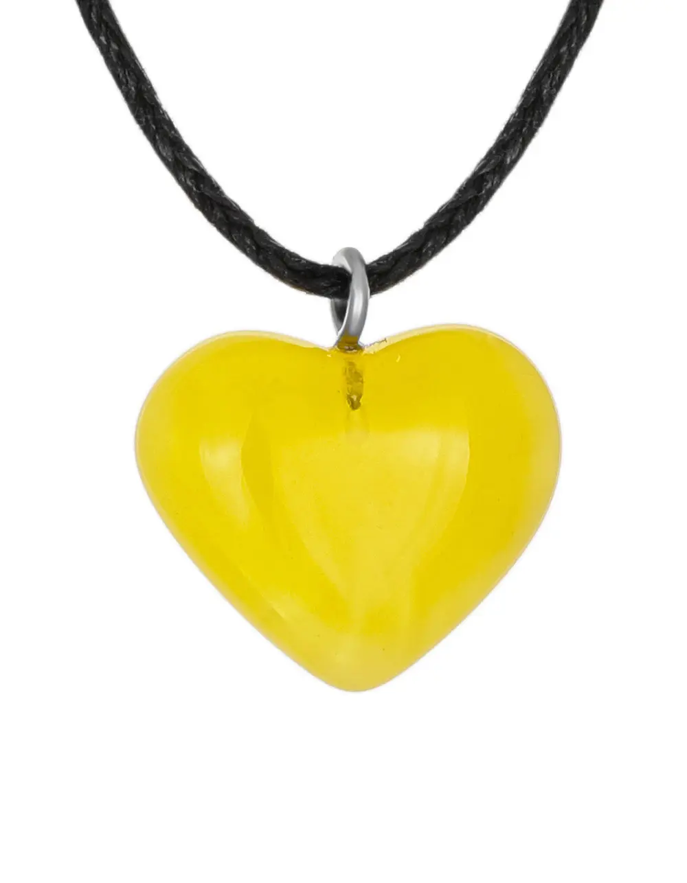 картинка Кулон-сердечко из натурального ярко-медового янтаря в онлайн магазине