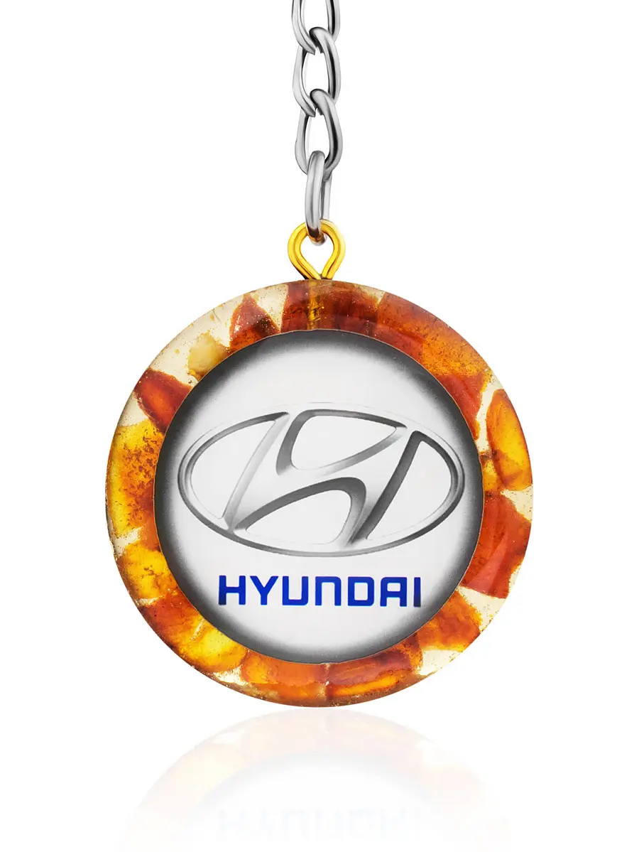 картинка Брелок из янтаря для автомобильных ключей «Хёндэ» в онлайн магазине