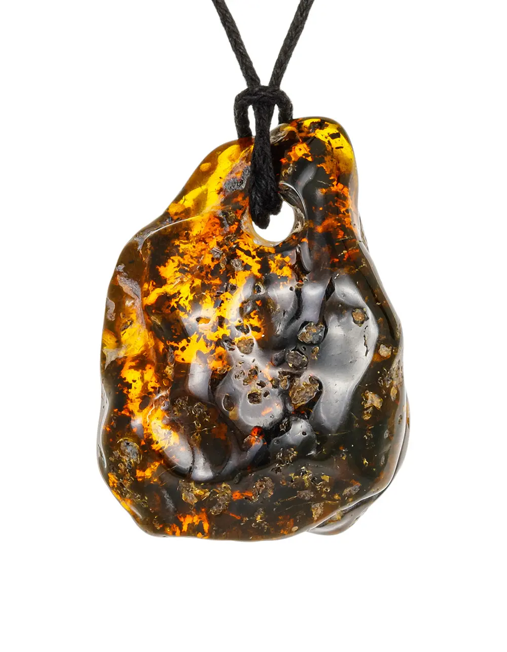 картинка Кулон из коньячного янтаря с природными включениями в онлайн магазине
