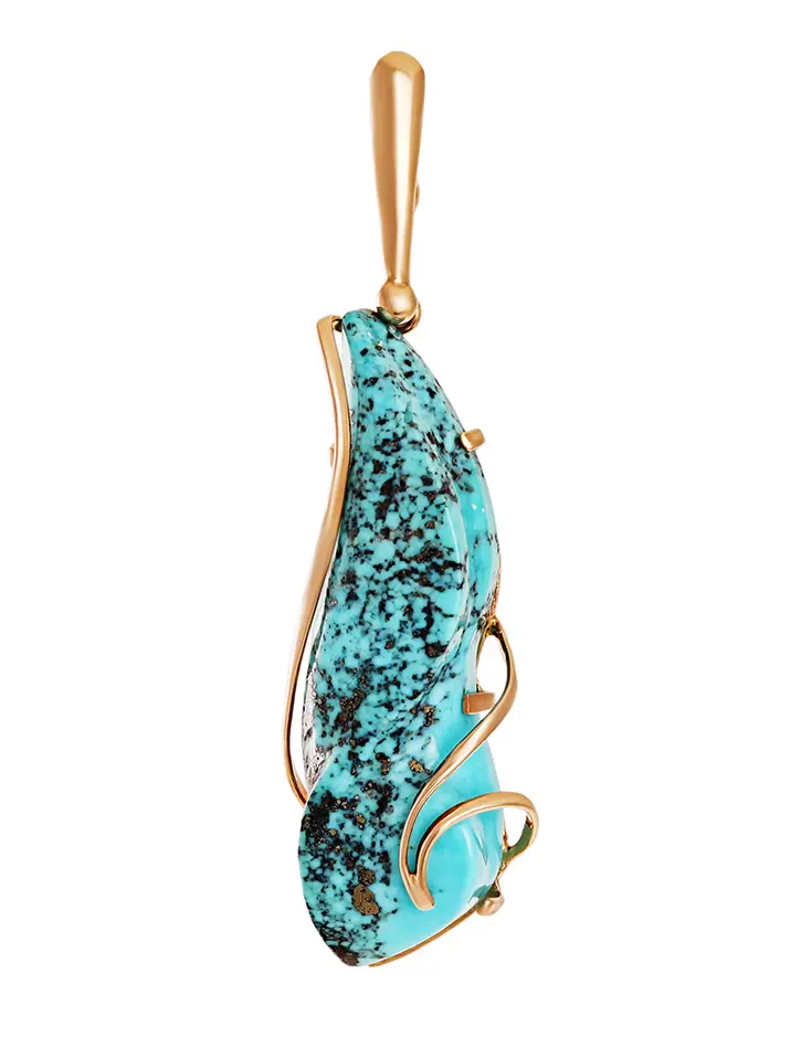картинка Изящная подвеска из золота с бирюзой «Серенада» в онлайн магазине