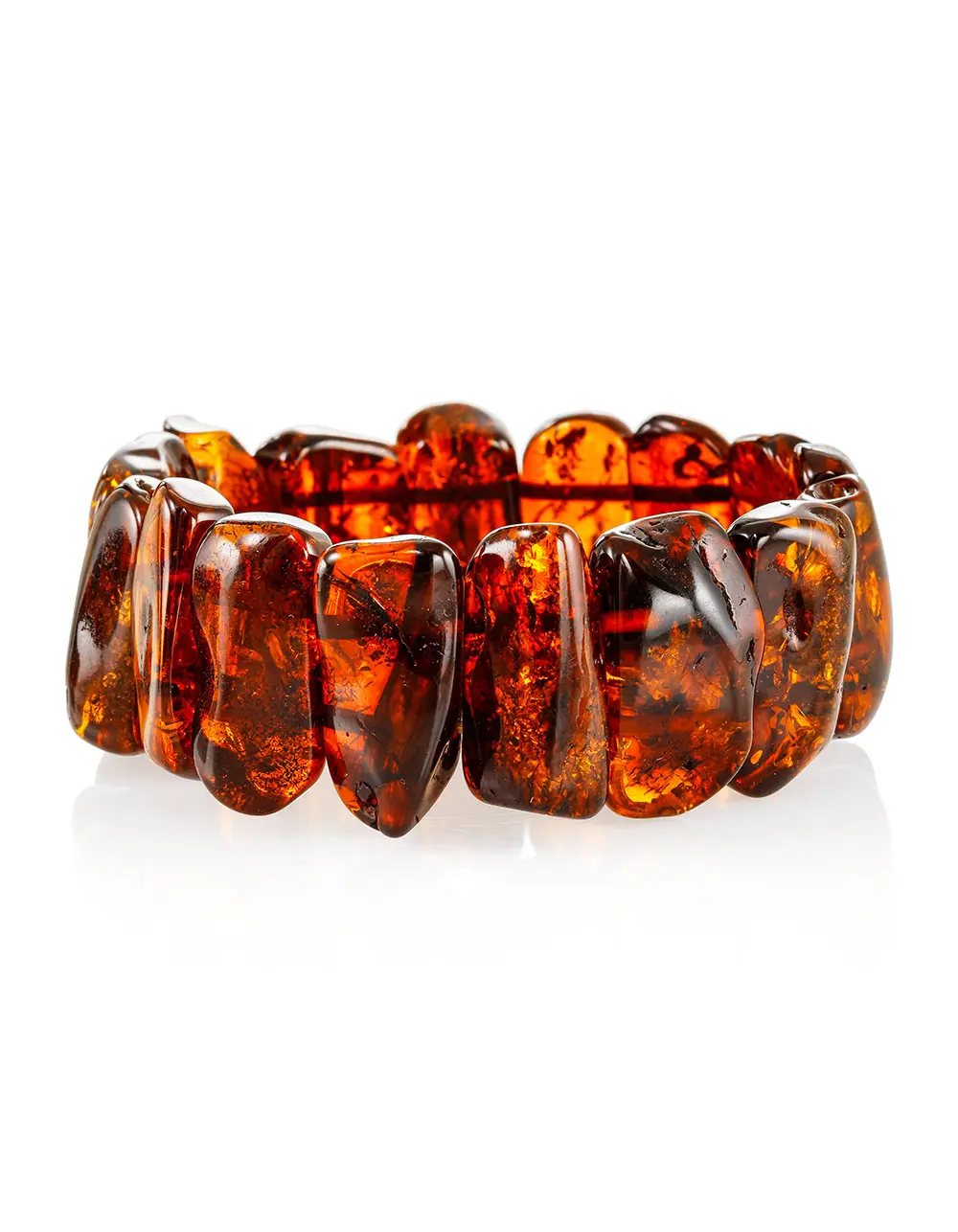 картинка Яркий браслет из натурального балтийского янтаря «Помпеи» в онлайн магазине