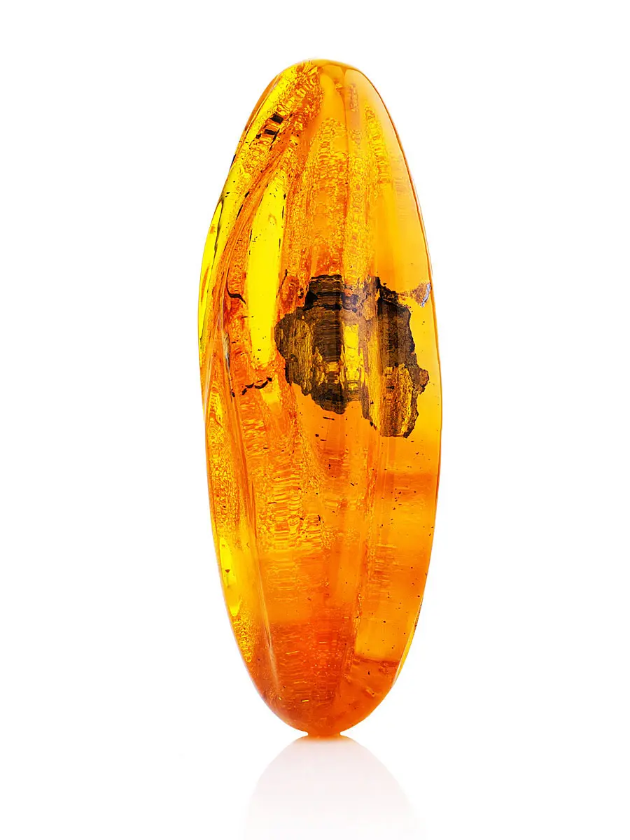 картинка Объёмный сувенирный кусочек натурального балтийского прозрачного янтаря с природным включением в онлайн магазине