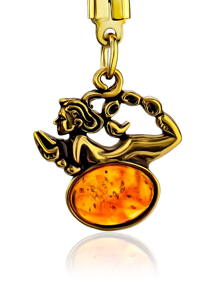 картинка «Скорпион». Брелок с вставкой из натурального коньячного янтаря в онлайн магазине