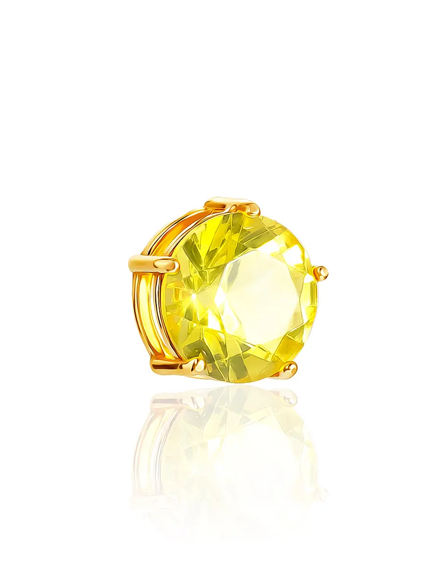 картинка Кулон «Баккара» с натуральным огранённым янтарём лимонного цвета в онлайн магазине