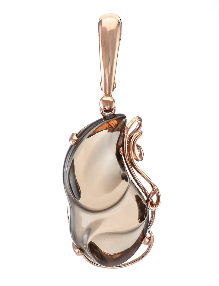 картинка Роскошная подвеска из золочённого серебра с дымчатым кварцем «Серенада» в онлайн магазине
