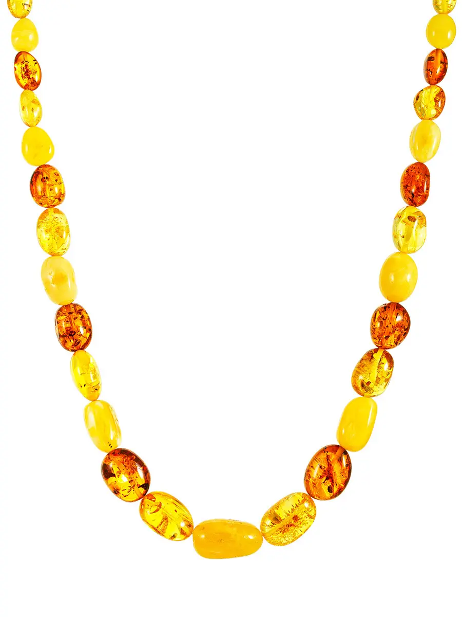 картинка Роскошные бусы из натурального янтаря «Слива трёхцветная» в онлайн магазине