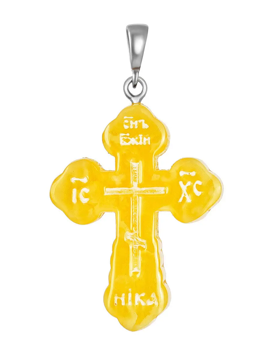 картинка Миниатюрный крестик из натурального медового янтаря в онлайн магазине