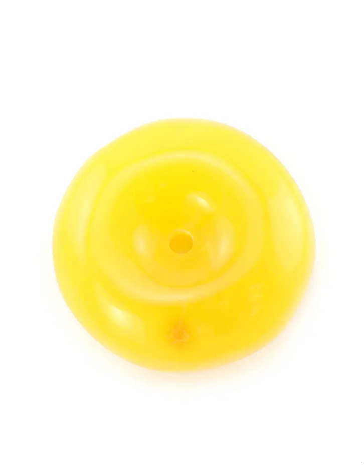картинка Кулон из цельного натурального янтаря медового цвета в форме кольца «Донат» в онлайн магазине