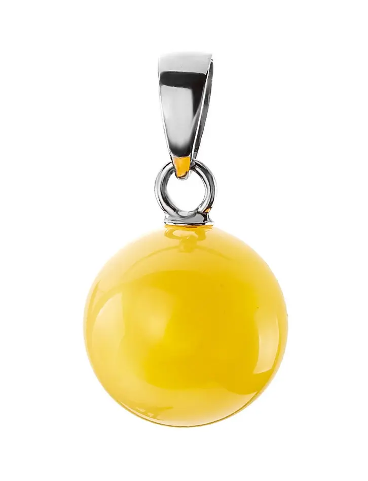 картинка Кулон из натурального формованного янтаря насыщенного медового цвета «Юпитер» в онлайн магазине