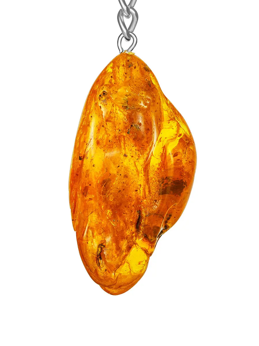 картинка Брелок с кусочком текстурного золотистого янтаря в онлайн магазине