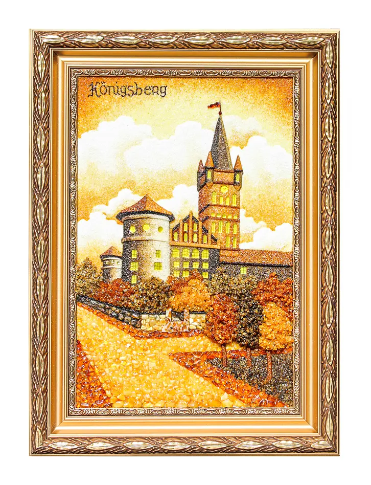 картинка Панно вертикальное из натурального янтаря «Кёнигсберг» 72х50 см в онлайн магазине
