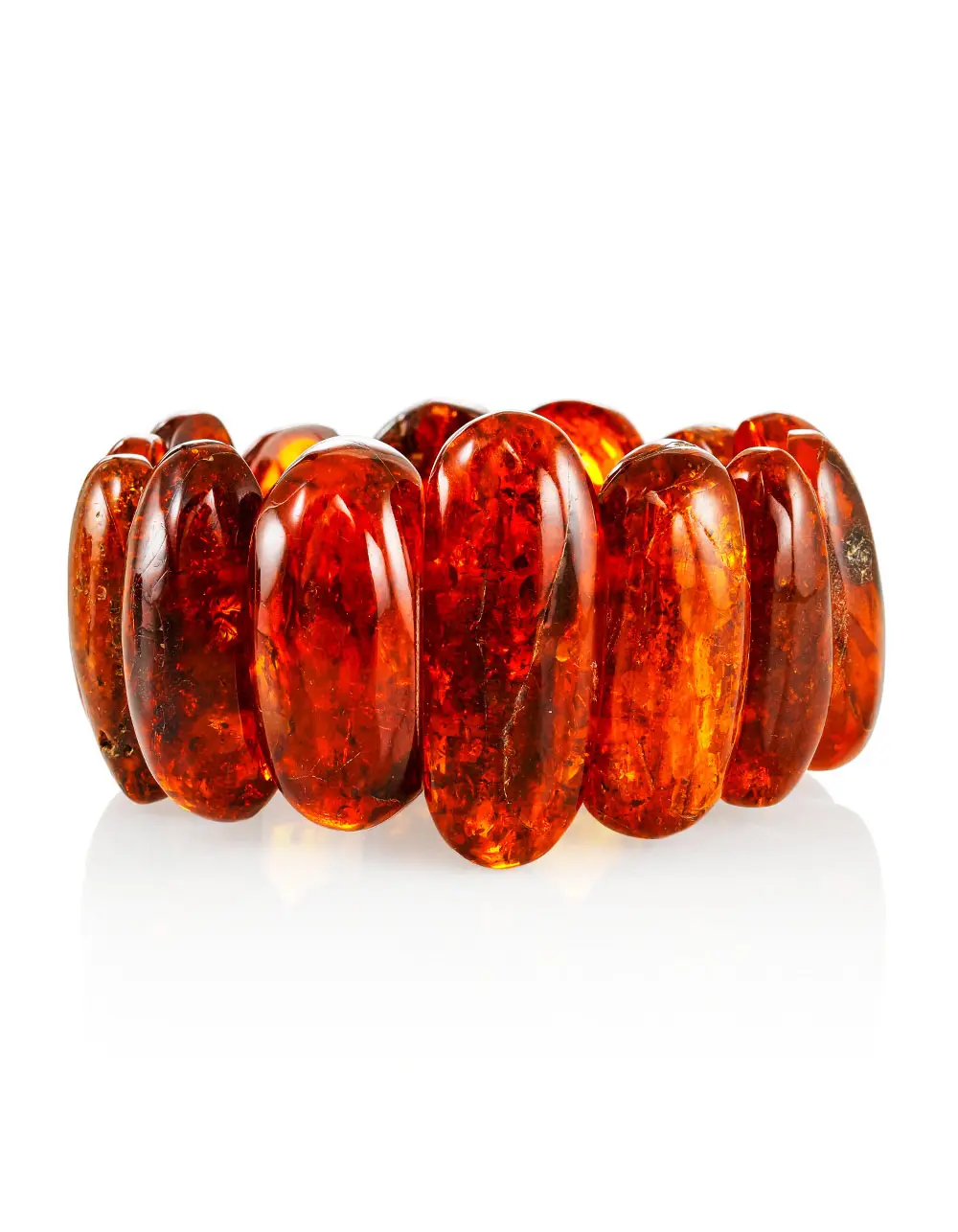 картинка Браслет из натурального цельного янтаря с природным сиянием в онлайн магазине