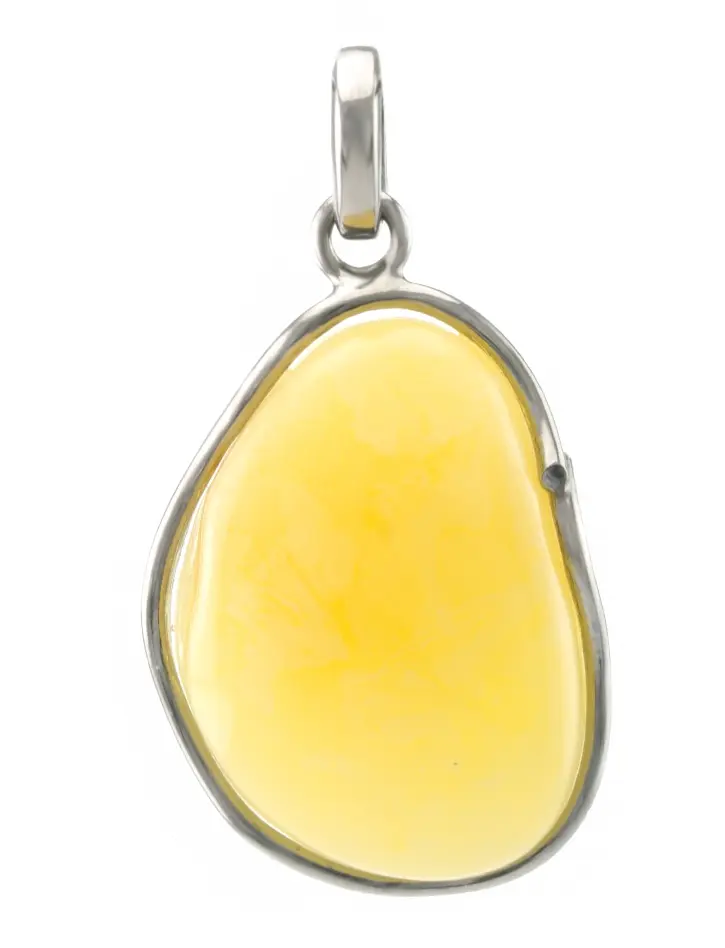 картинка Подвеска из натурального медового янтаря и серебра «Лагуна» в онлайн магазине