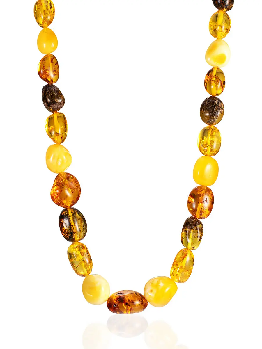 картинка Бусы из натурального цельного балтийского янтаря «Слива яркая» в онлайн магазине