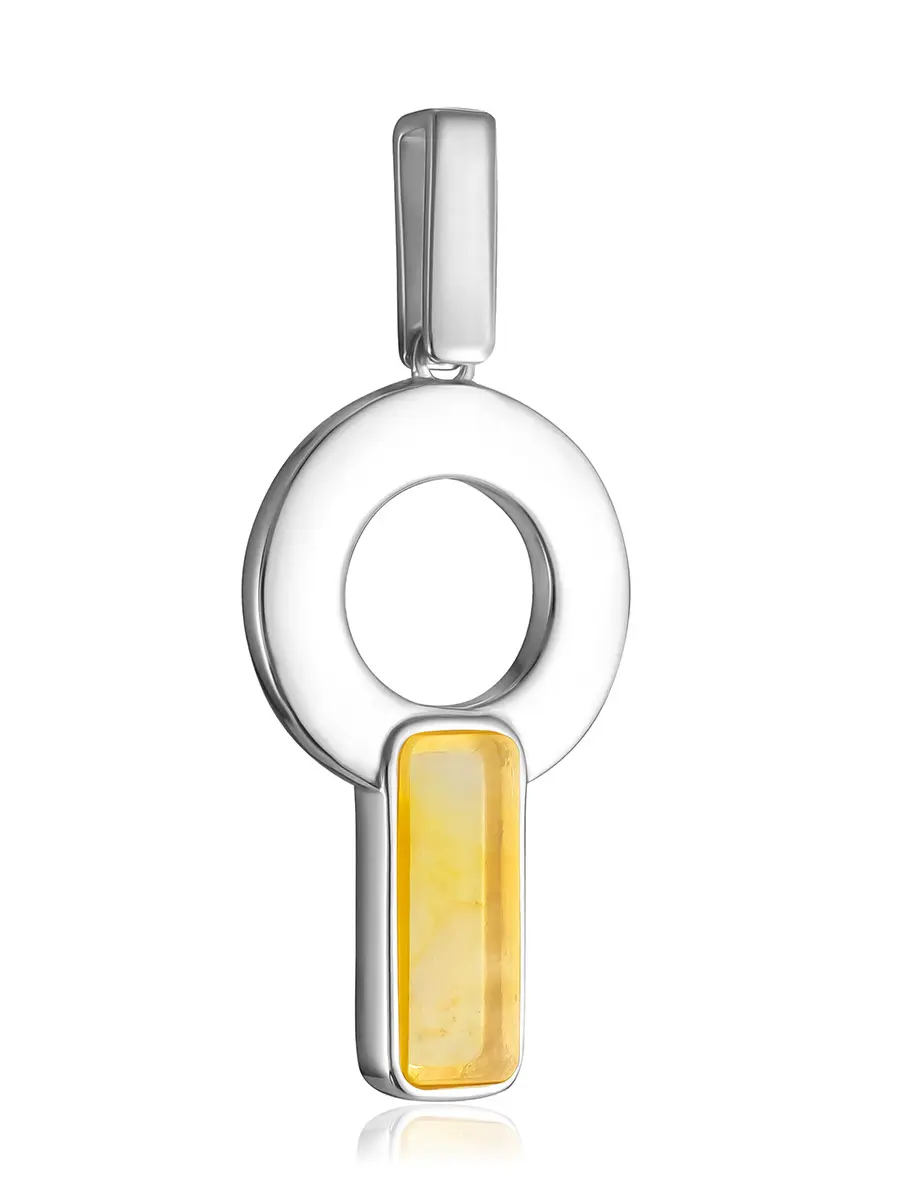 картинка Кулон в геометрическом дизайне с лимонным янтарём London в онлайн магазине