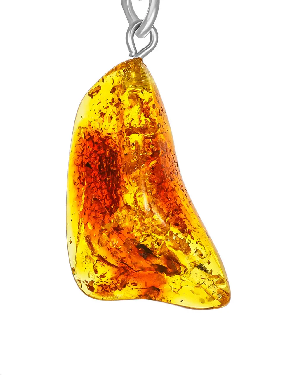 картинка Брелок с натуральным янтарем золотистого оттенка в онлайн магазине