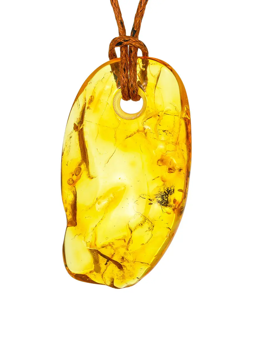 картинка Вытянутая подвеска из лимонного янтаря в онлайн магазине