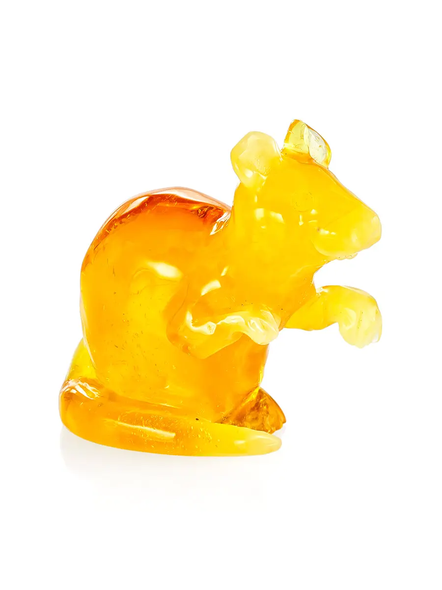 картинка Резная фигурка крысы из натурального медового янтаря в онлайн магазине