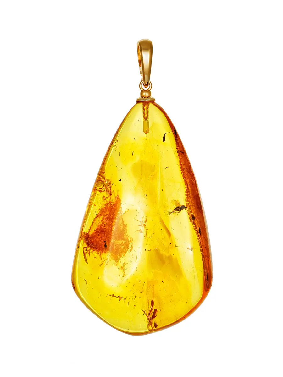 картинка Элегантный кулон из натурального лимонного янтаря с инклюзом «Клио» в онлайн магазине