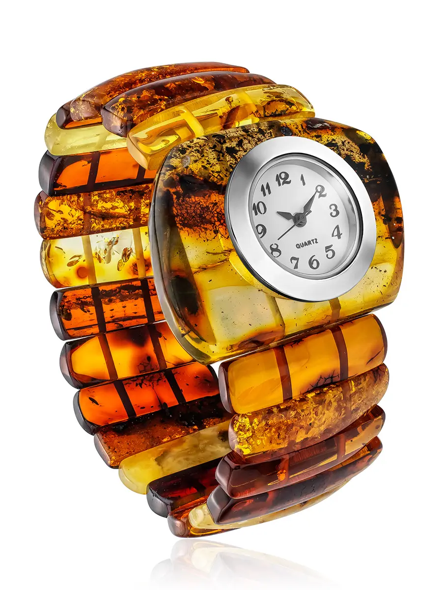 картинка Женские наручные часы на янтарном браслете в онлайн магазине