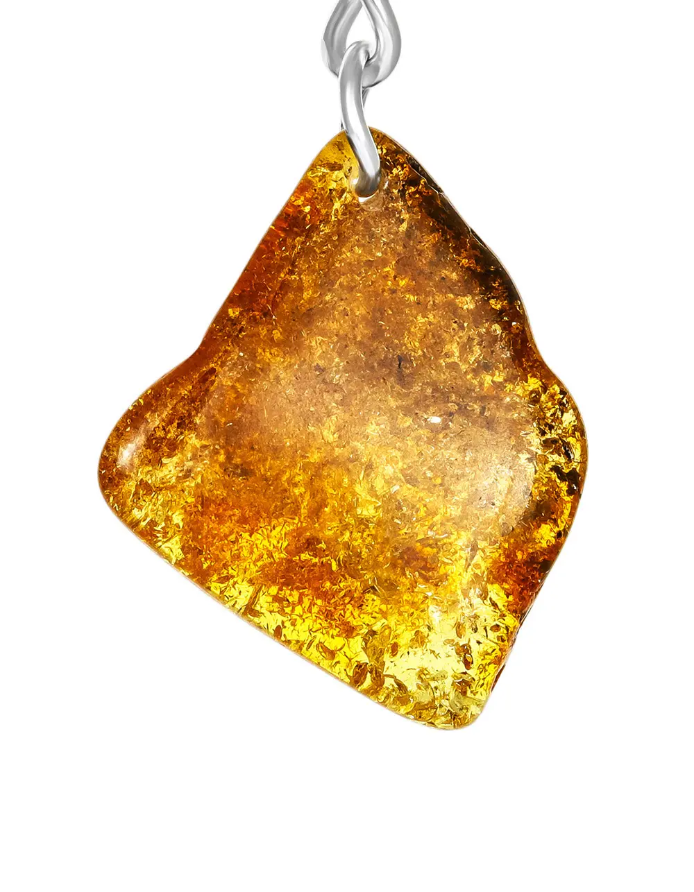 картинка Брелок из натурального балтийского янтаря с блестящей текстурой в онлайн магазине