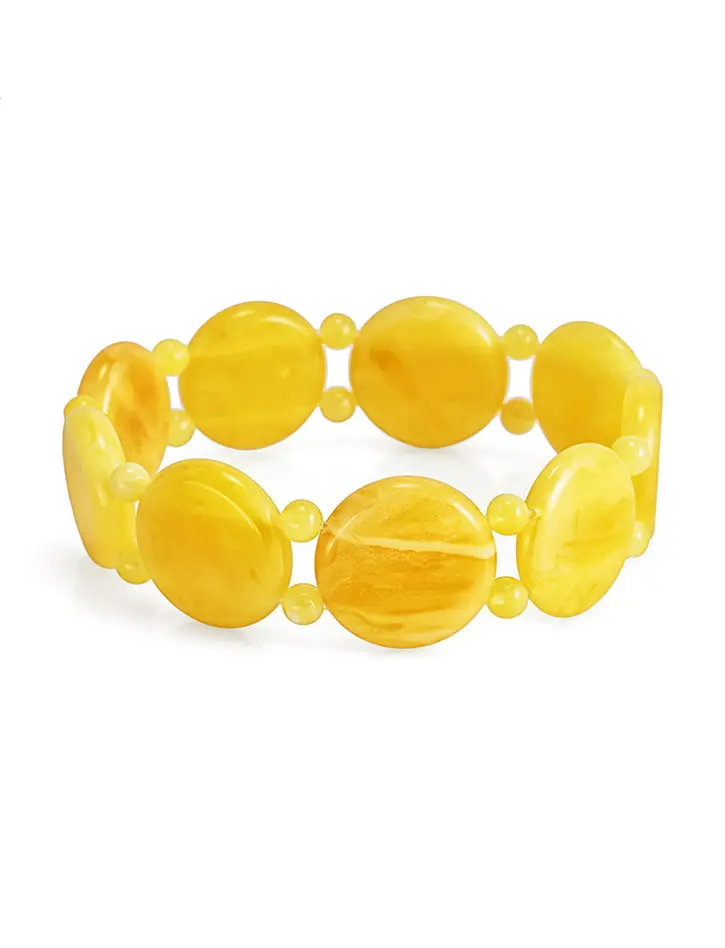 картинка Красивый стильный браслет из натурального медового янтаря в онлайн магазине
