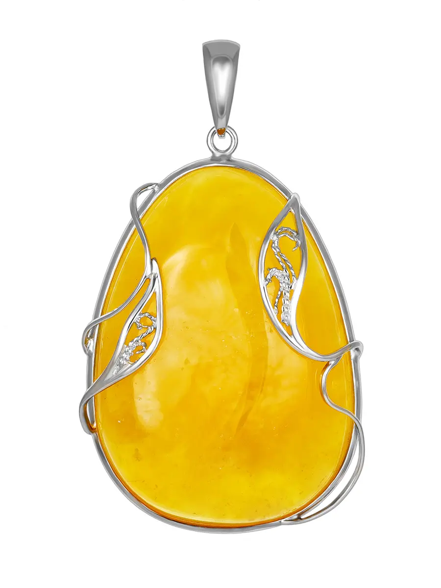 картинка Крупная подвеска в форме колокольчика из натурального ярко-медового янтаря в онлайн магазине