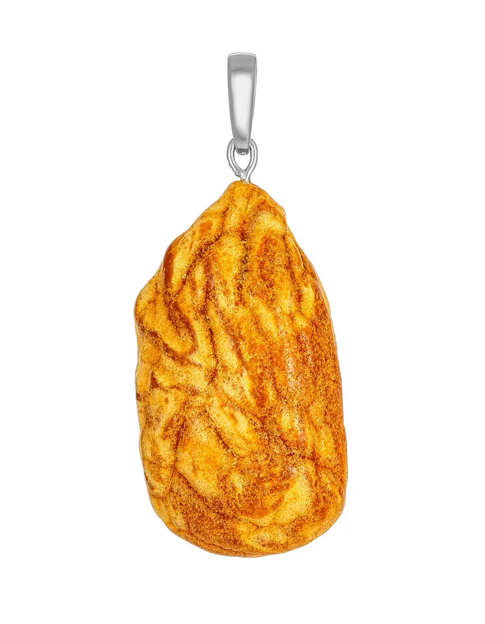 картинка Подвеска из натурального янтаря природной формы с корочкой «Неолит» в онлайн магазине