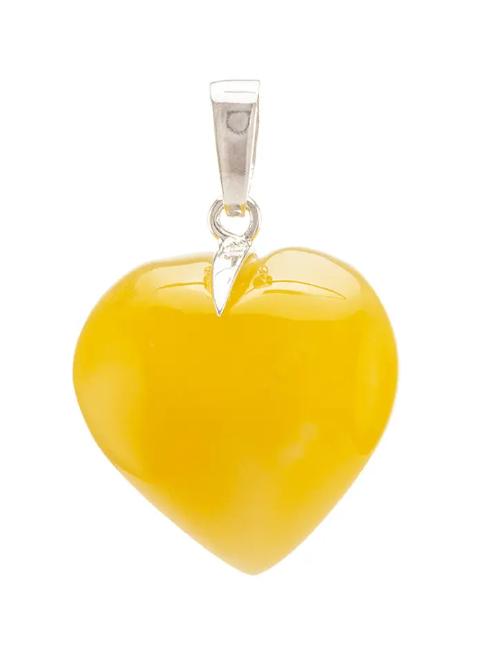 картинка Подвеска из натурального колумбийского янтаря медового цвета «Сердце» в онлайн магазине
