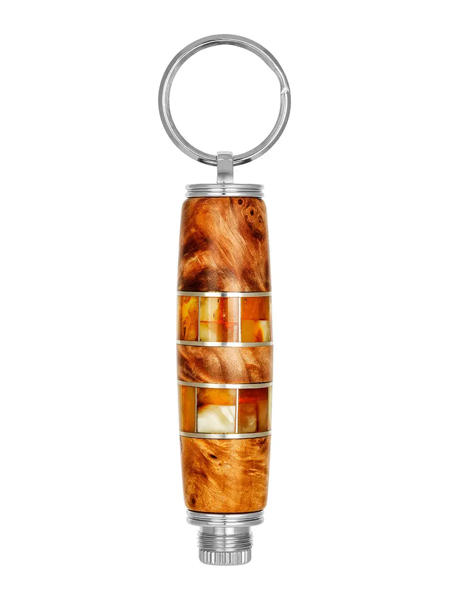 картинка Брелок-нож из дерева с натуральным балтийским янтарем в онлайн магазине