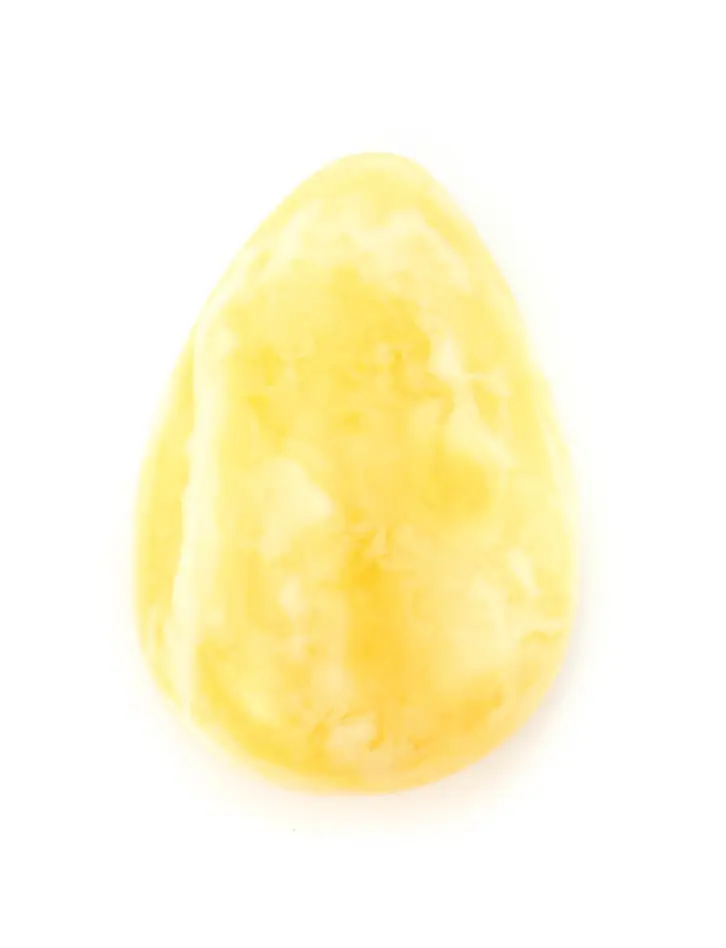 картинка Cувенирный янтарь «Капля» медового цвета с живописной молочо-белой текстурой 30x20x12 мм в онлайн магазине