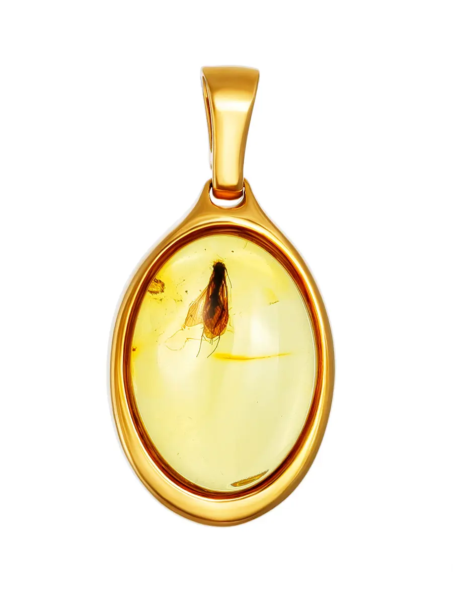 картинка Элегантная подвеска из янтаря с насекомым «Клио» в онлайн магазине