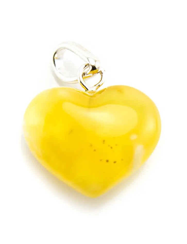 картинка Кулон из натурального медового янтаря «Сердце» в онлайн магазине