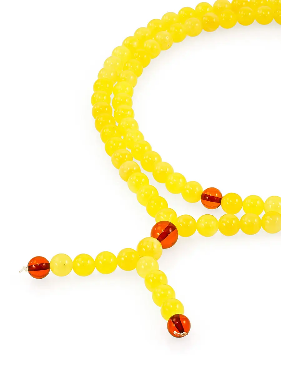 картинка Четки из натурального пейзажного янтаря светло-медового цвета на 108 бусин в онлайн магазине