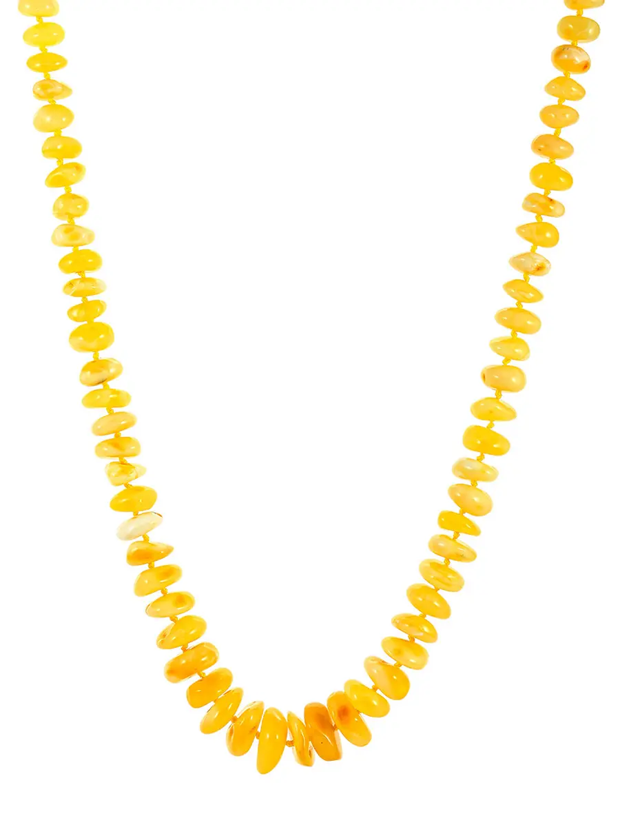 картинка Бусы из натурального балтийского янтаря «Чипсы глянцевые медовые» в онлайн магазине