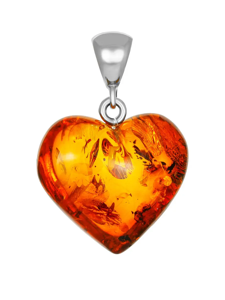 картинка Подвеска-сердце из коньячного янтаря в онлайн магазине