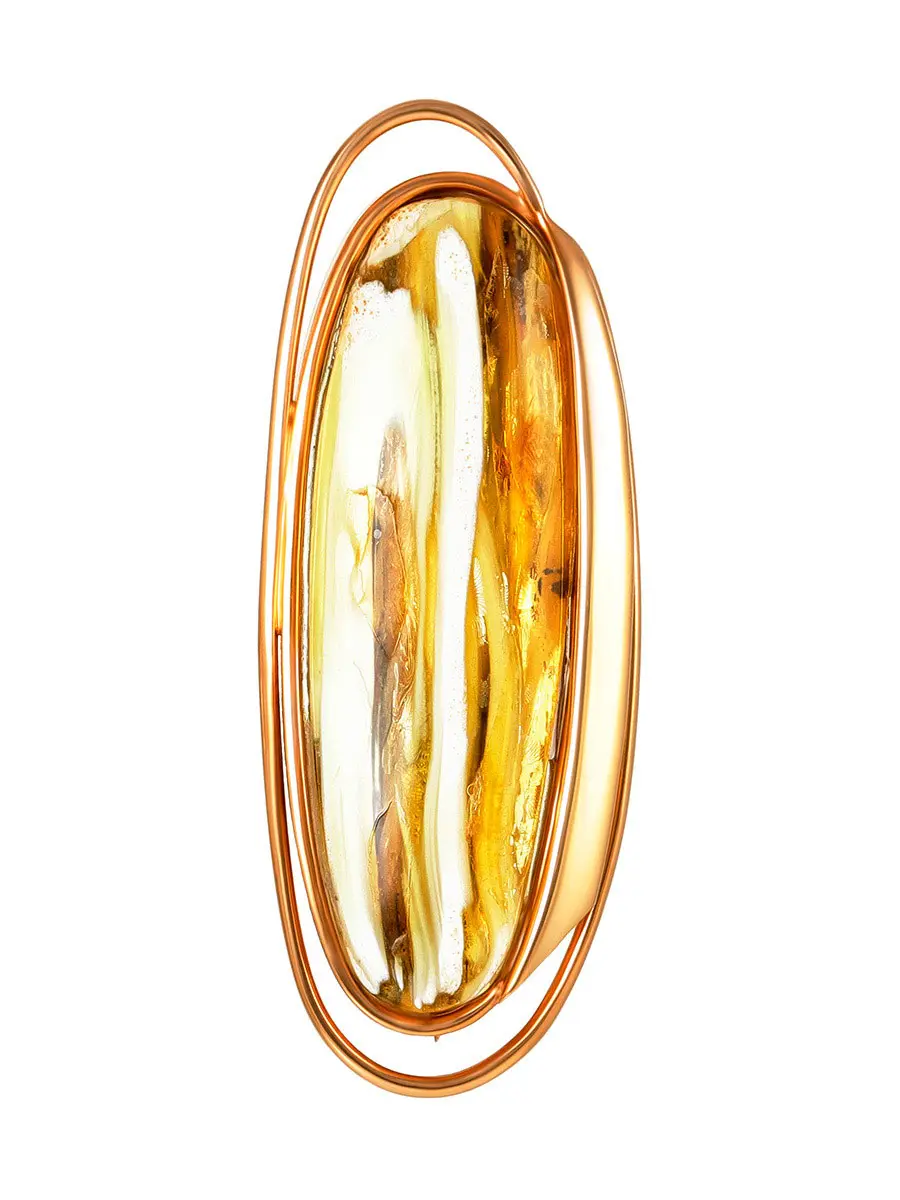картинка Элегантная брошь с пейзажным медовым янтарём «Риальто» в онлайн магазине