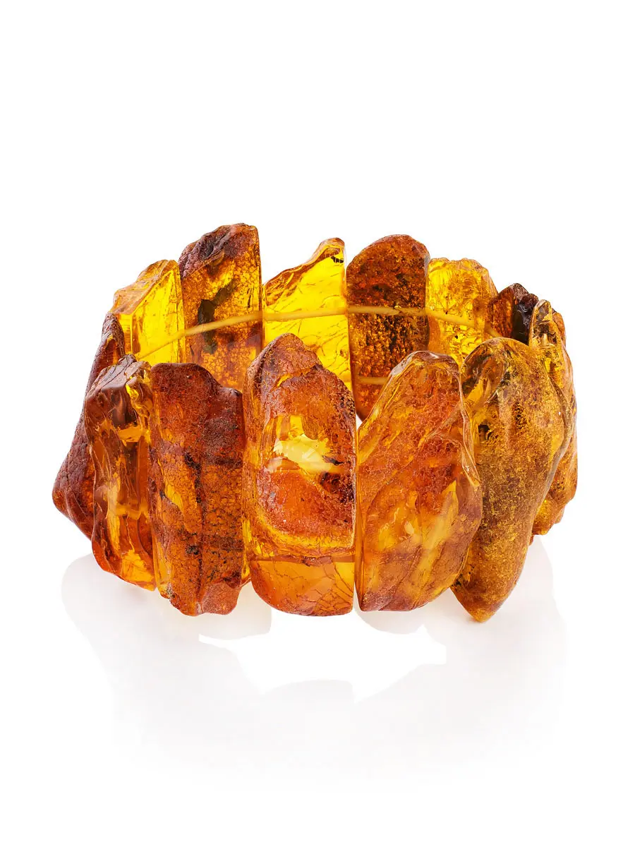 картинка Объёмный лечебный браслет из натурального янтаря «Помпеи» в онлайн магазине