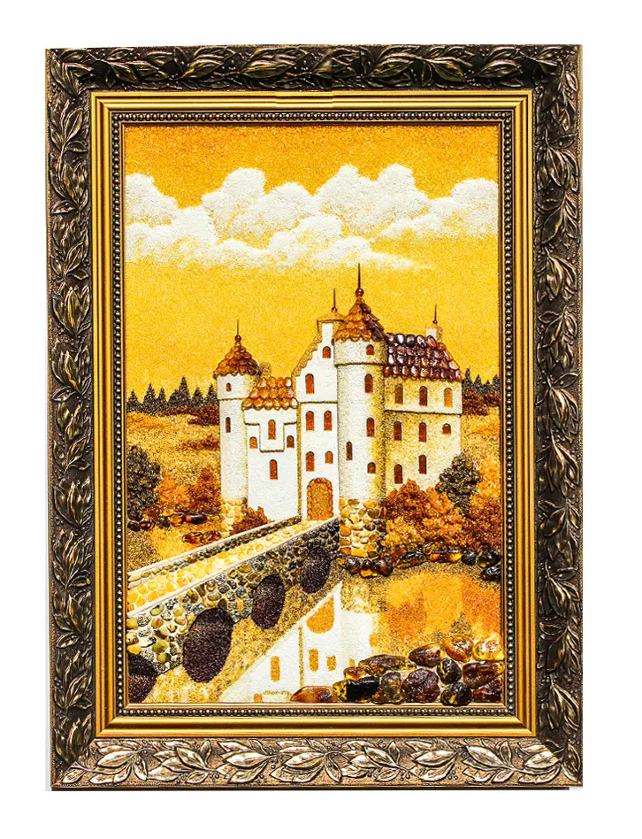картинка Картина из натурального янтаря «Белый замок» малая в онлайн магазине